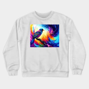 Artistic colourful digital painting of a bird. Crewneck Sweatshirt